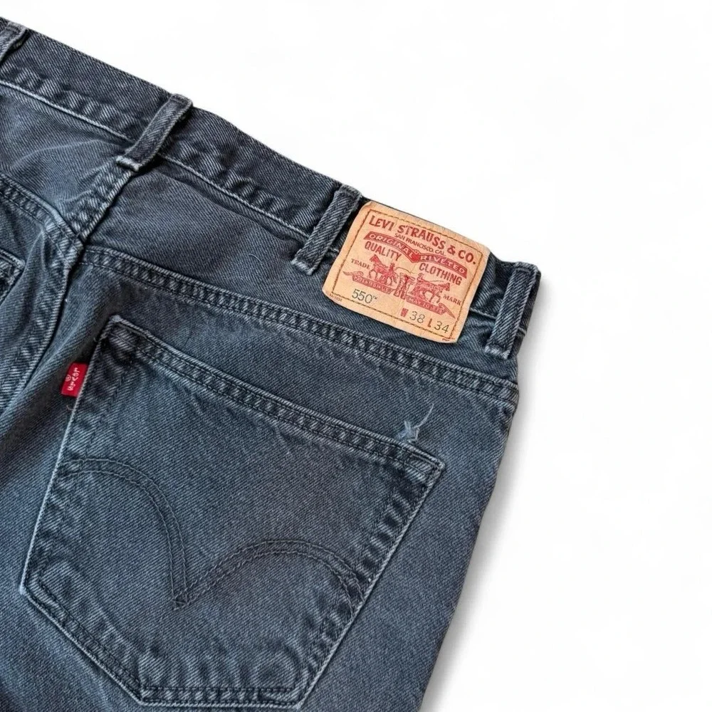 Vintage Levis 550 Relaxed Faded Black Jeans Men's Size 36x33.5 Skater Grunge Y2K